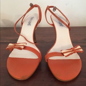 Gently used Two Lips Leather Orange  Sandals